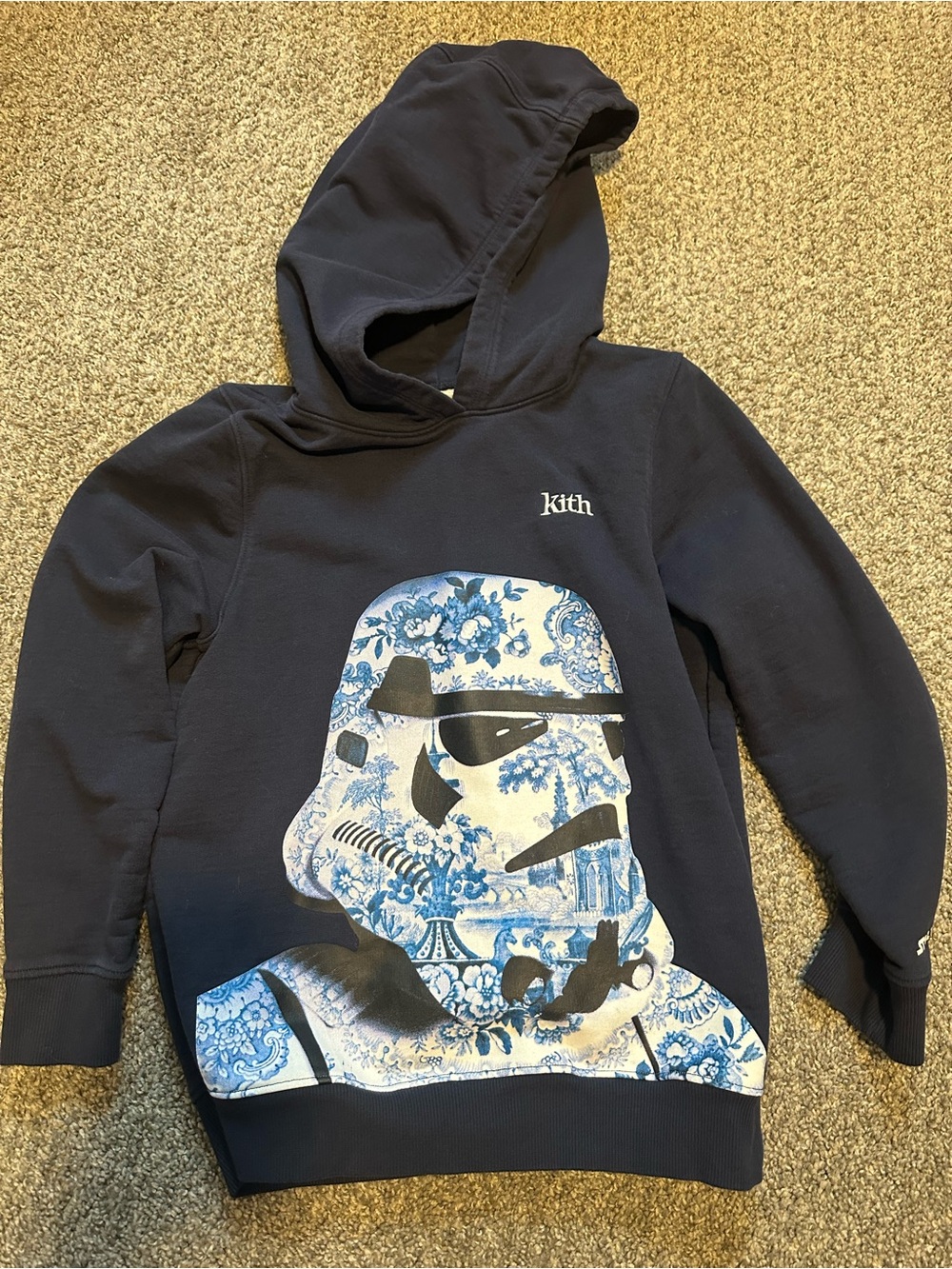 Kith Kids Navy Hoodie with Blue Decorative Stormtrooper Print